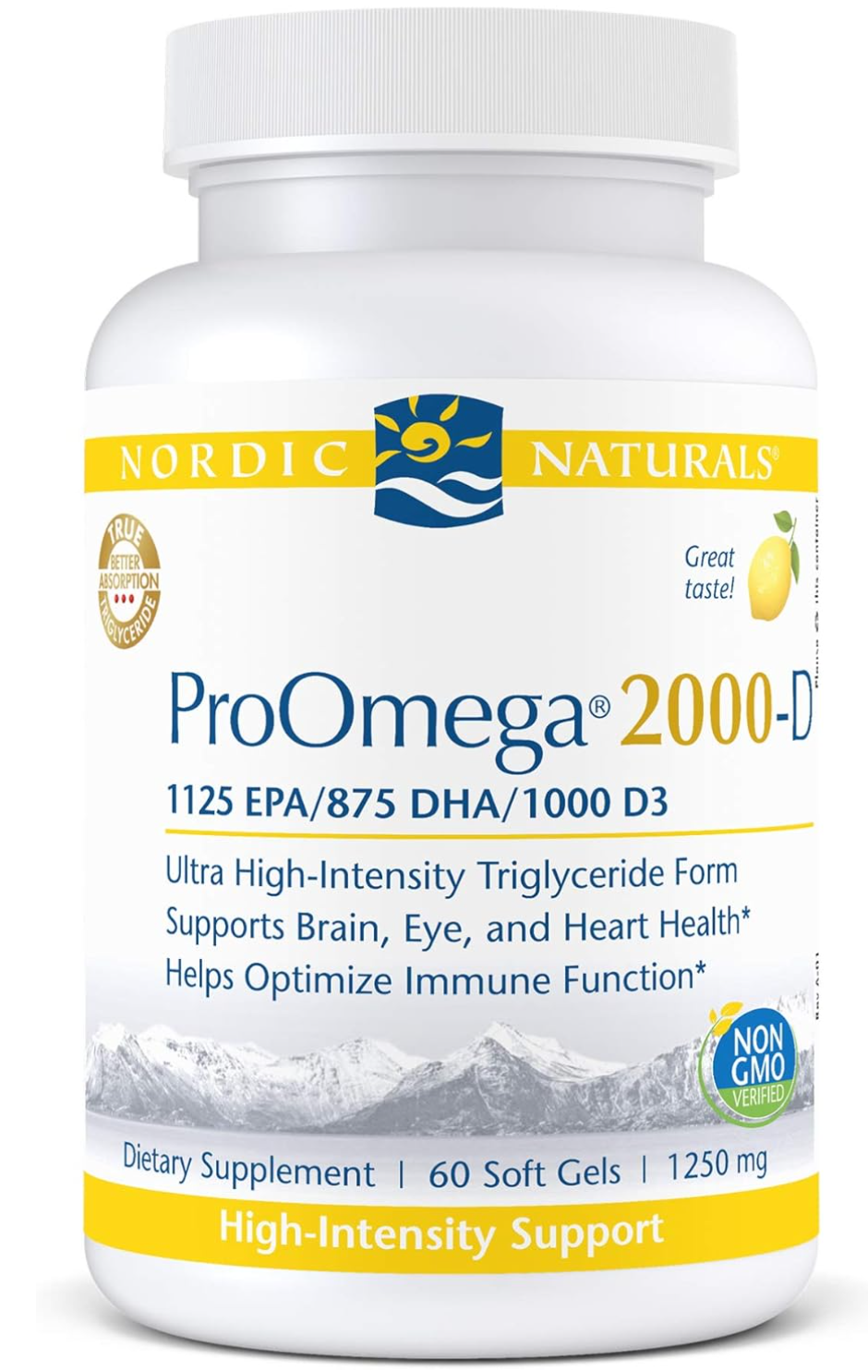 Nordic Naturals ProOmega 2000-D Fish Oil (60ct) 1 Month Supply