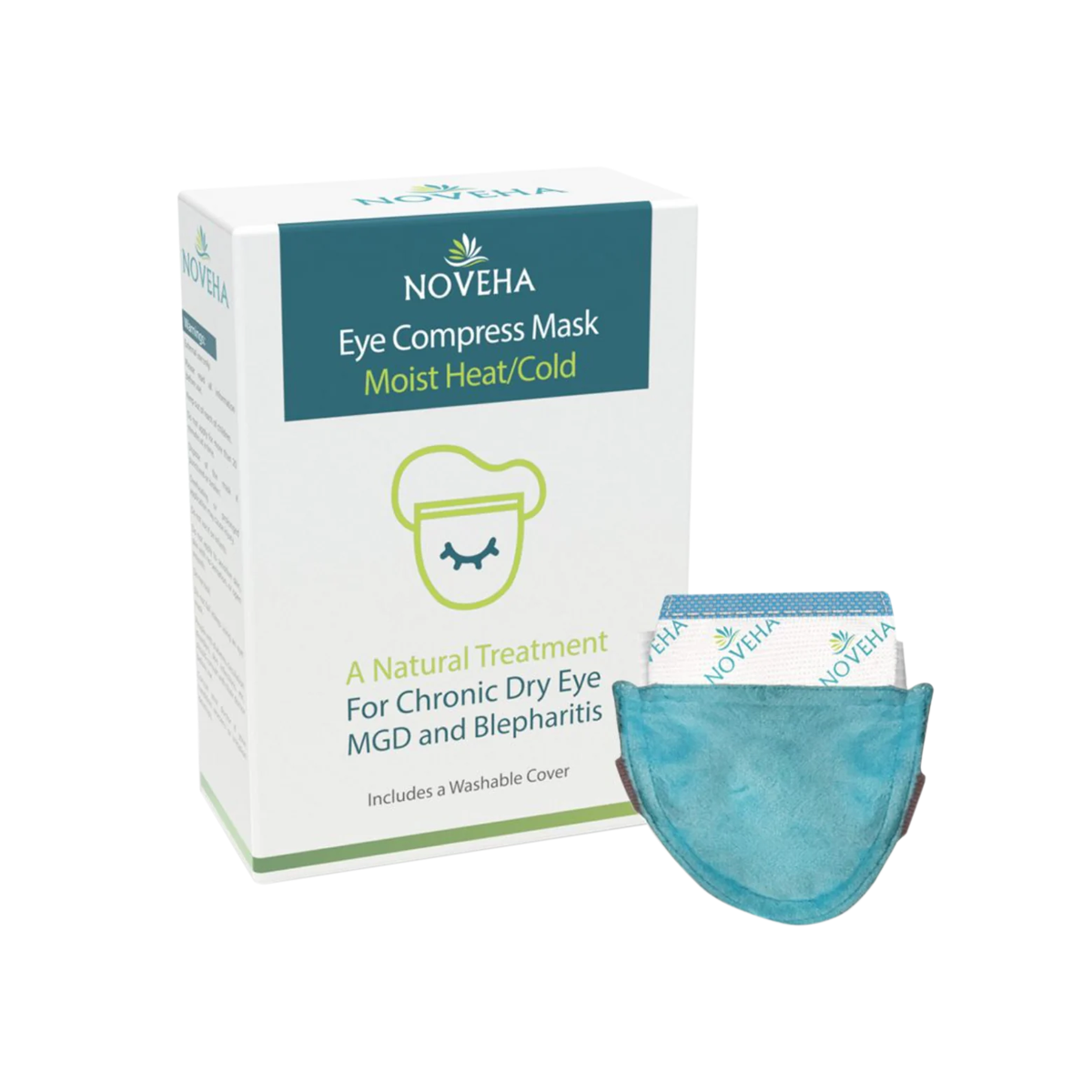 Noveha Dry Eye Mask with Washable Cover, Microwavable (Single-Eye)