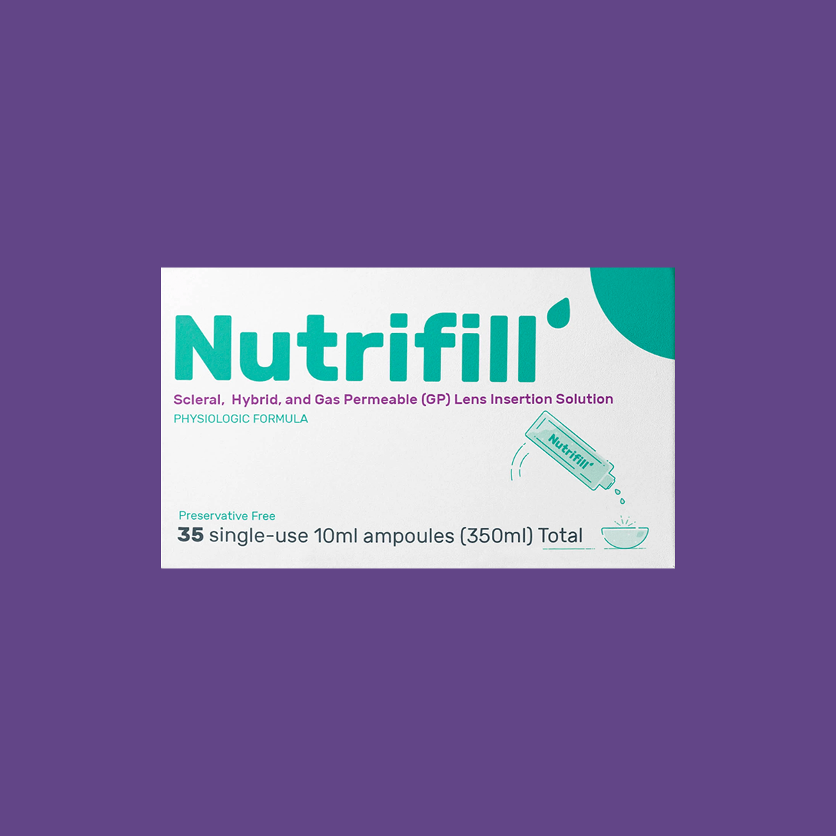 Nutrifill Preservative Free Scleral, Hybrid, and Gas Permeable (GP) Lens Insertion Solution (35 Vials)