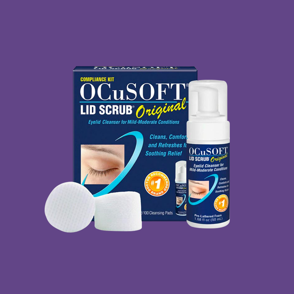 Ocusoft Lid Scrub  Original Compliance Kit Foam and Wipes