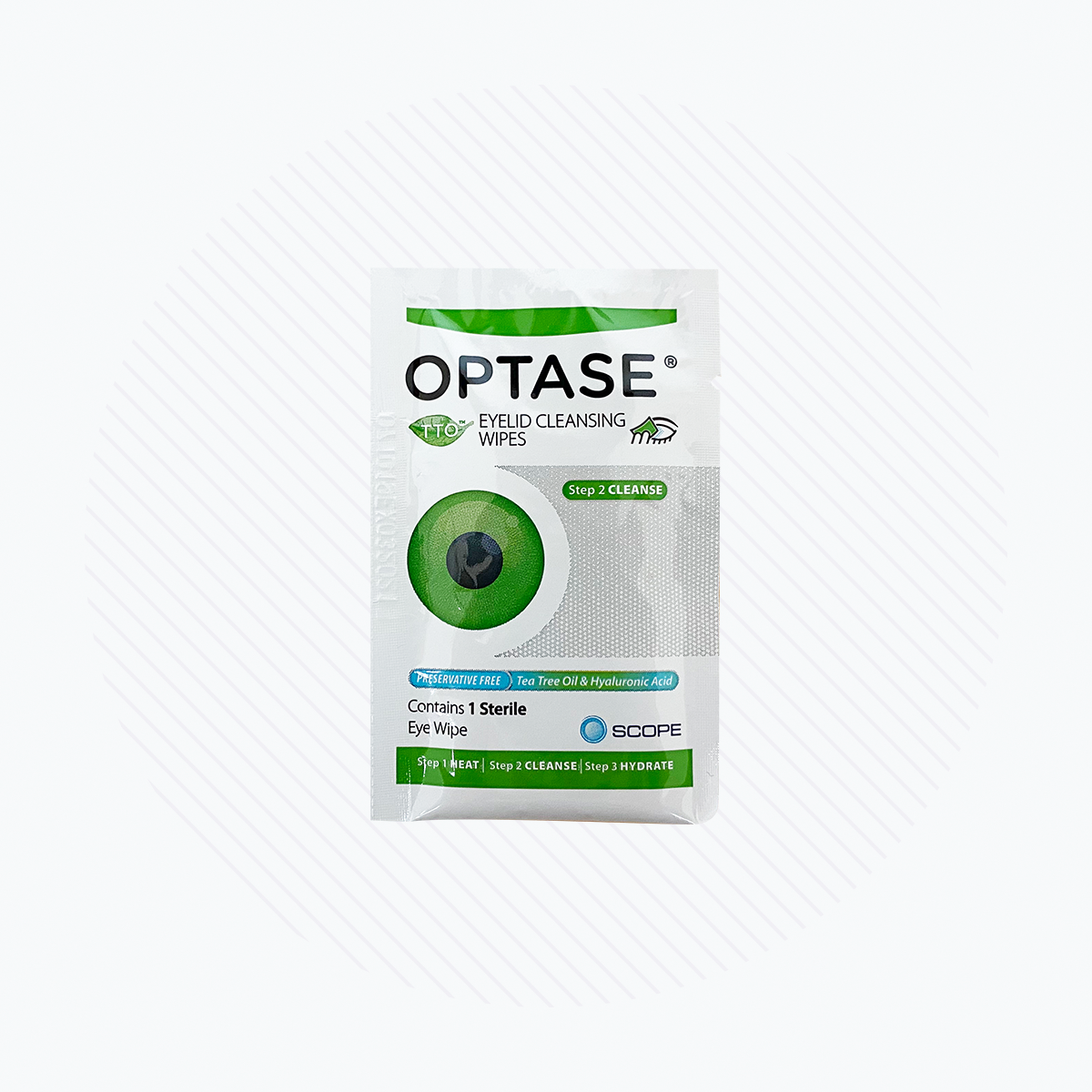 Optase Tea Tree Oil Eyelid Wipes - Preservative Free wipes for Dry Eye and Blepharitis, Box of 20