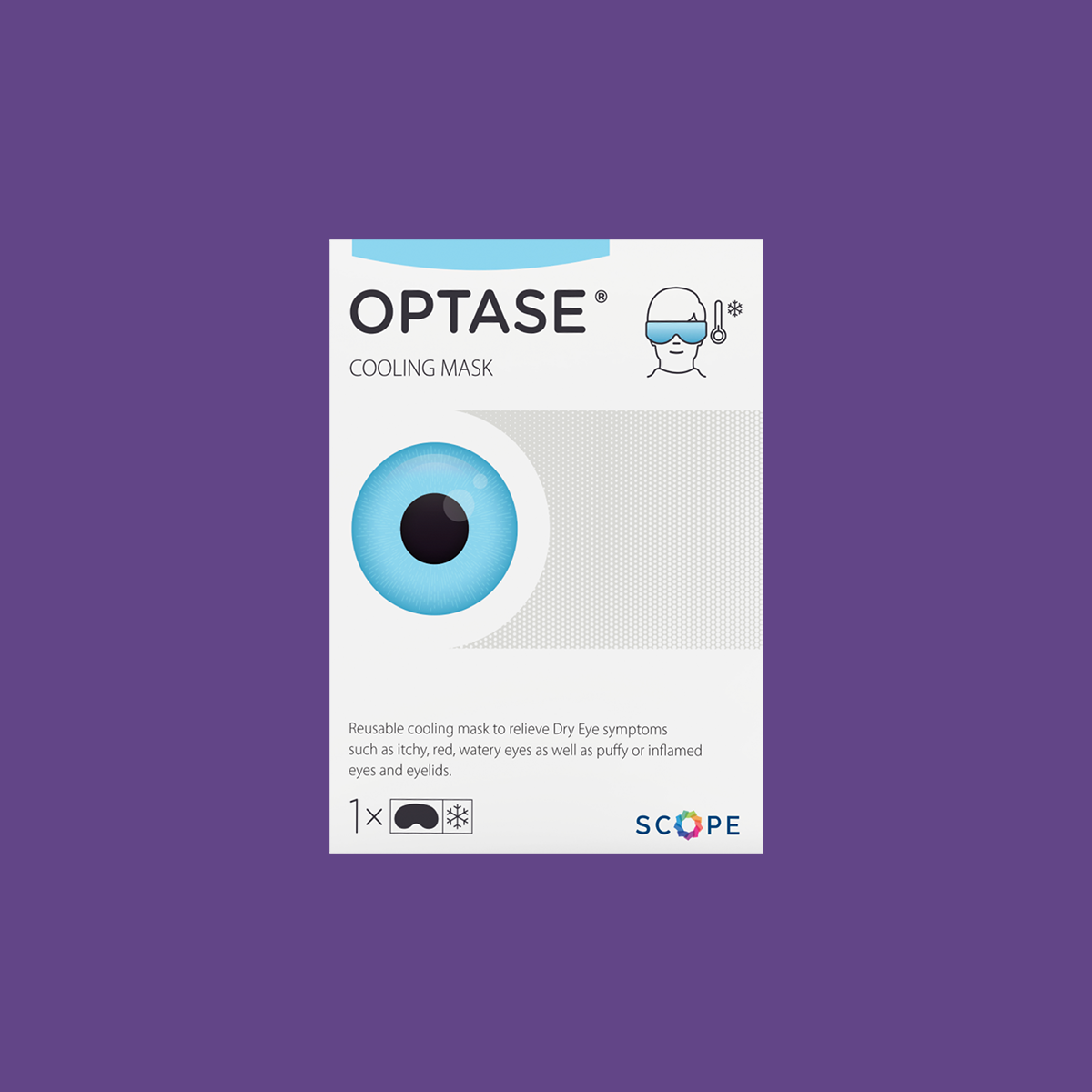 Optase Cooling Mask for Allergies and Puffy Eyes (Re-Usable)