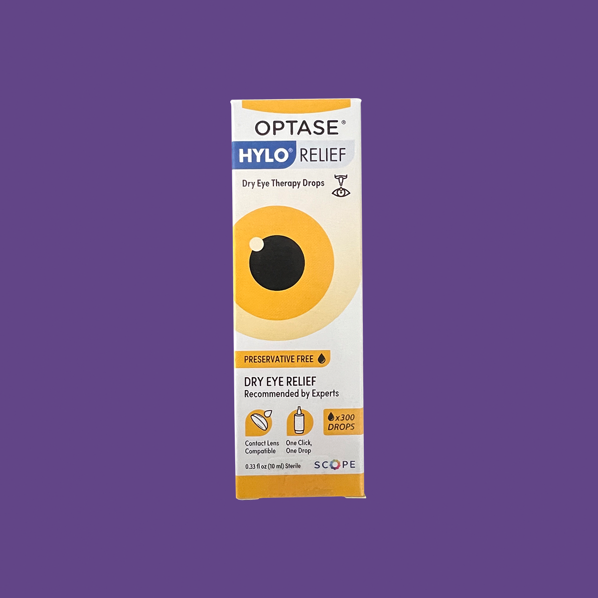 Optase Hylo Relief Dry Eye Preservative-Free Therapy Drops (300 Drops)