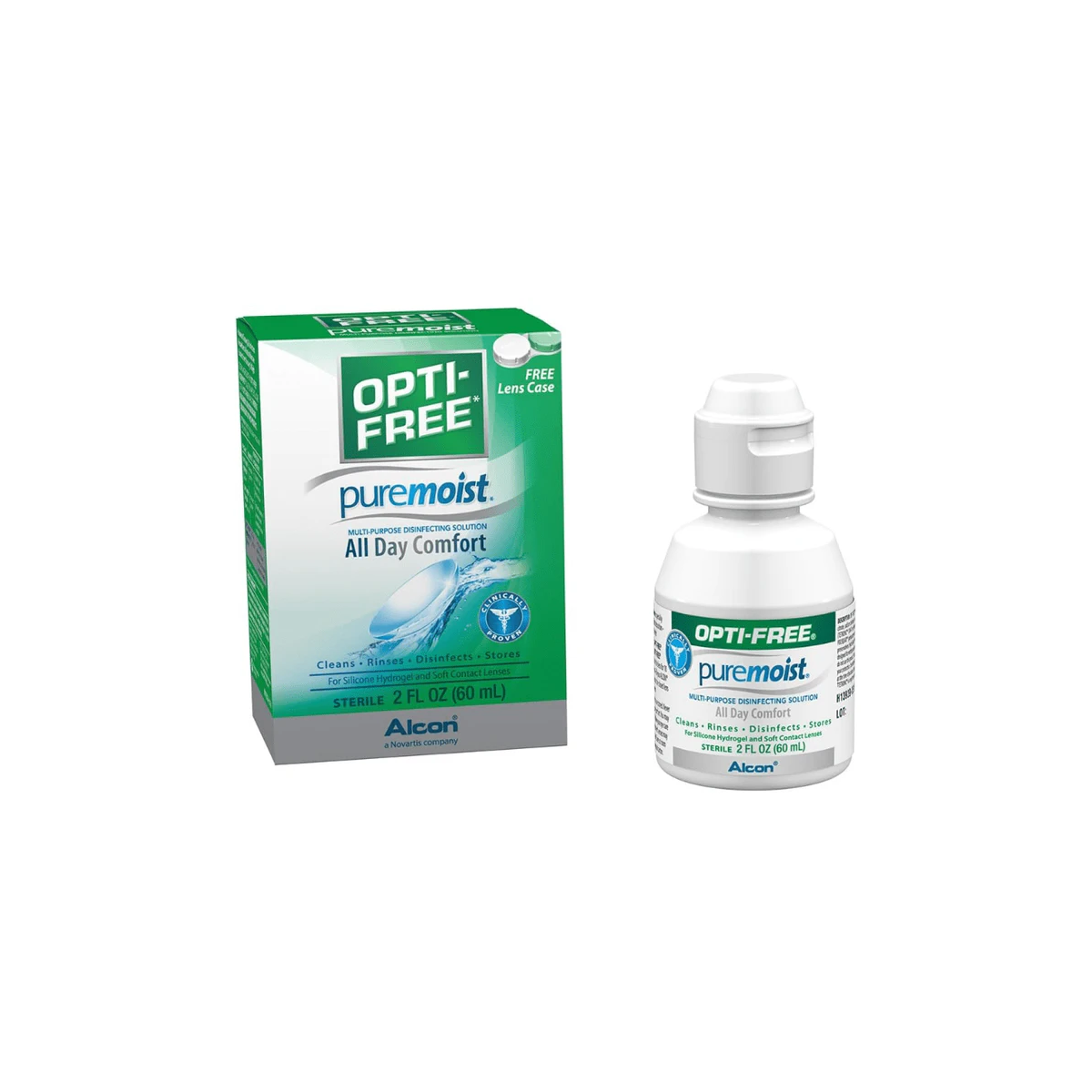 Opti-Free with Pure Moist Disinfecting Contact Lens Solution with Case Travel Size (2oz)