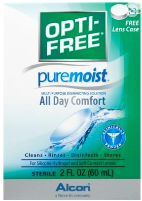 Opti-Free with Pure Moist Disinfecting Contact Lens Solution with Case Travel Size (2oz)