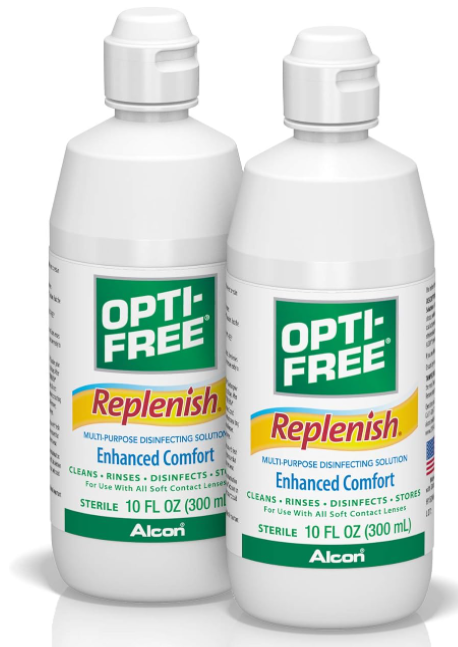 Opti-Free Replenish Multi-Purpose Disinfecting Solution with Lens Case, 20 Fl Oz (pack of 2)