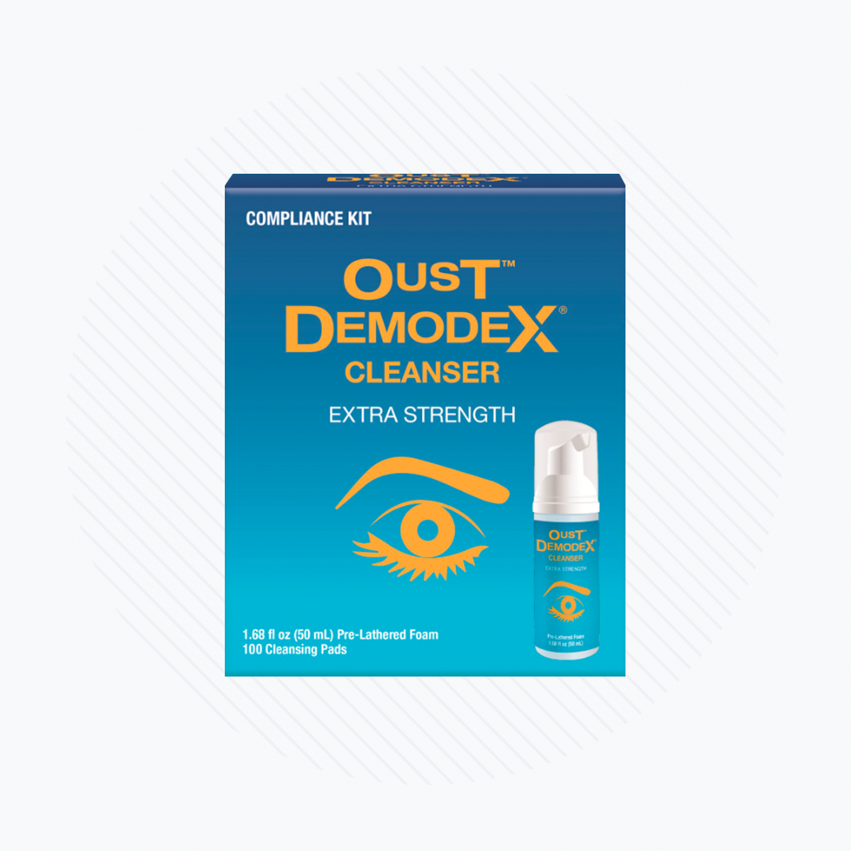 OCuSOFT Oust Demodex Cleanser Compliance Kit (50ml Foam with 100 pads)