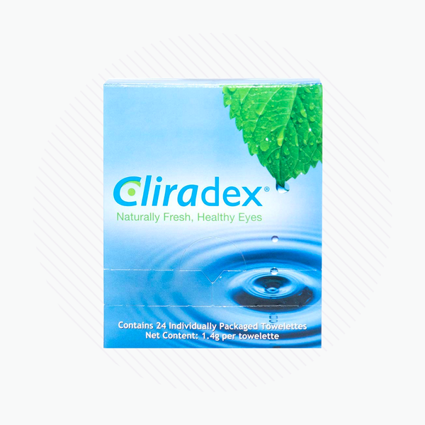 Cliradex Wipes - Tea Tree Oil Extract Eyelid Cleanser for Demodex, Blepharitis and Dry Eye (24ct)