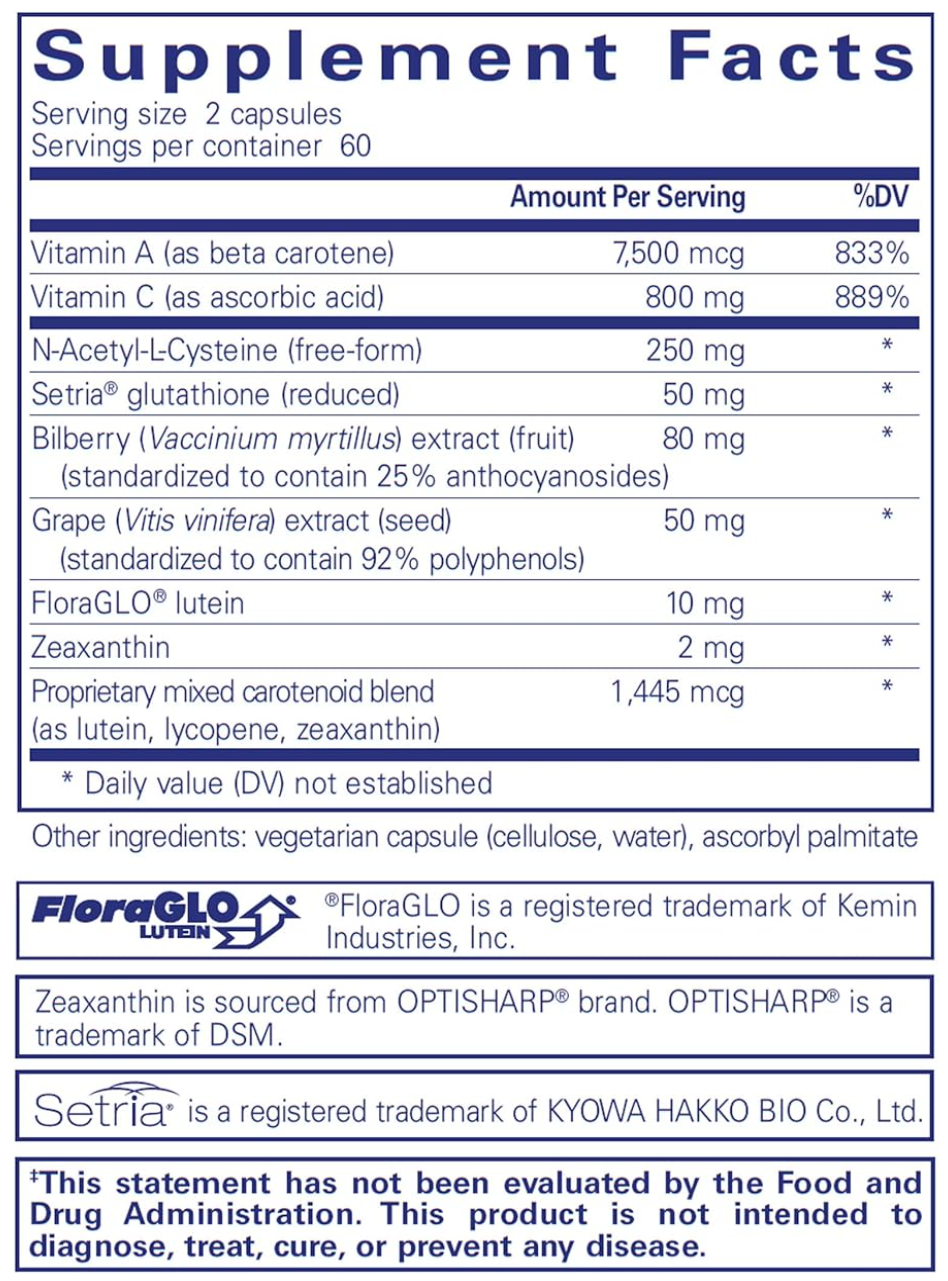 Pure Encapsulations Macular Support Antioxidant Formula (120 ct.) 2 Month Supply