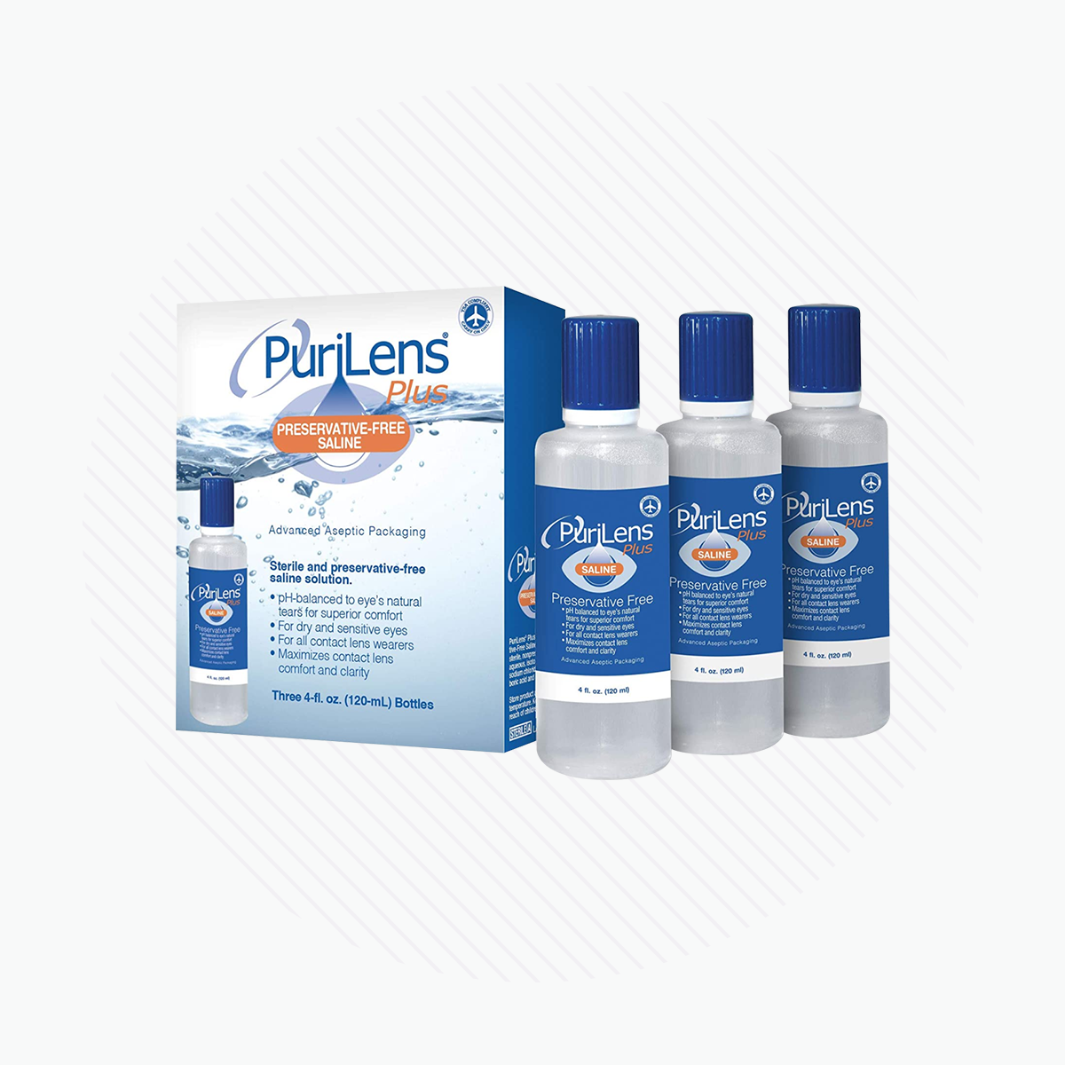 PuriLens Plus Preservative Free Saline (Multiple Sizes and Packs)