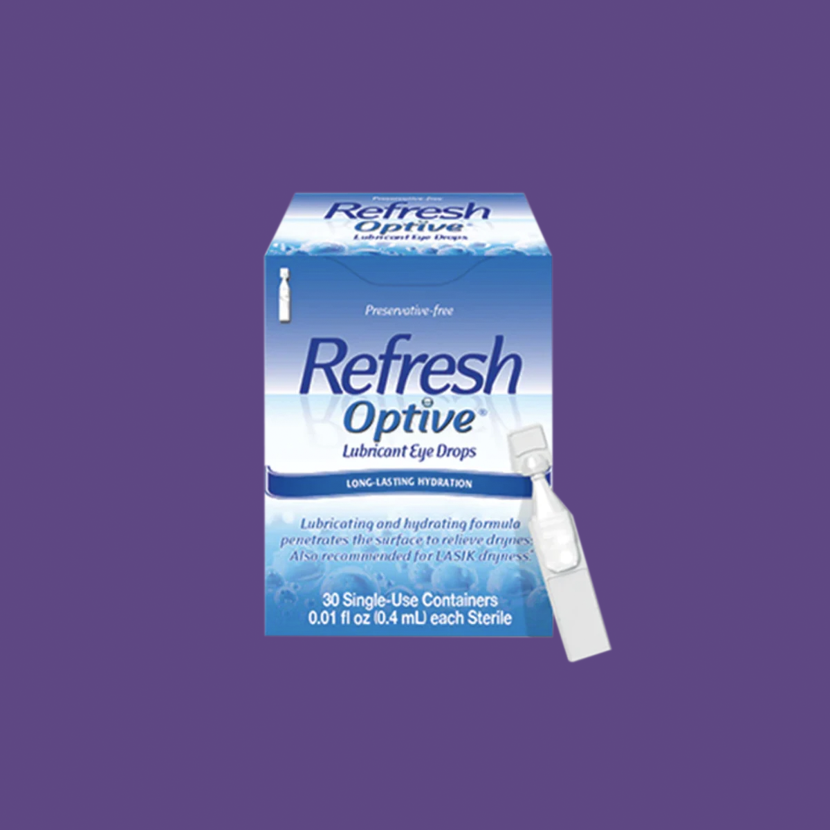Refresh Optive Lubricant Preservative Free Eye Drops (30 vials)