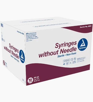 20cc Syringe without needle, Luer Lock, Dynarex
