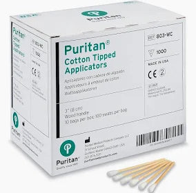 Cotton Tip Applicators, 3", Non-Sterile, 1000/Box