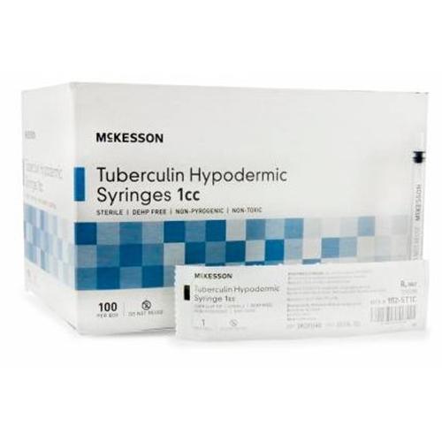 Syringes 1cc, Luer lock tip, Sterile 100/Box - McKesson