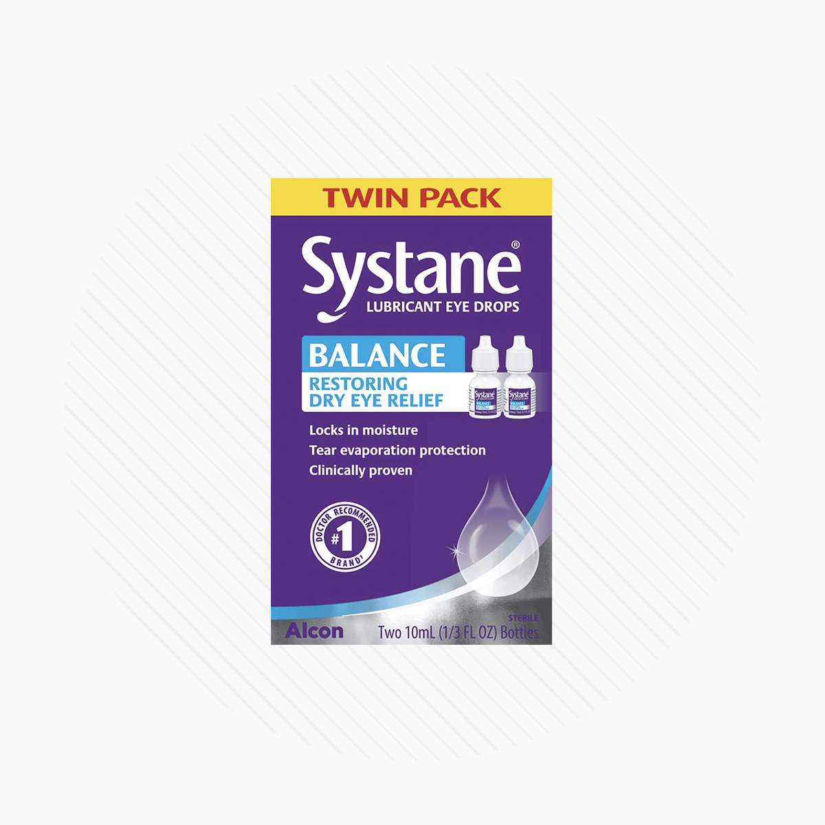 Systane Balance 2-Pack Lubricant Eye Drops, MGD, Tear Evaporation Protection (2 Bottles)