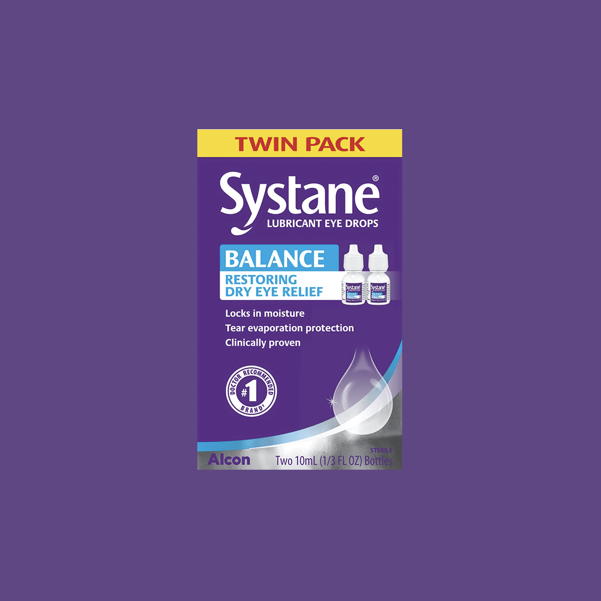 Systane Balance Lubricant Eye Drops, MGD, Tear Evaporation Protection (2 Bottles)