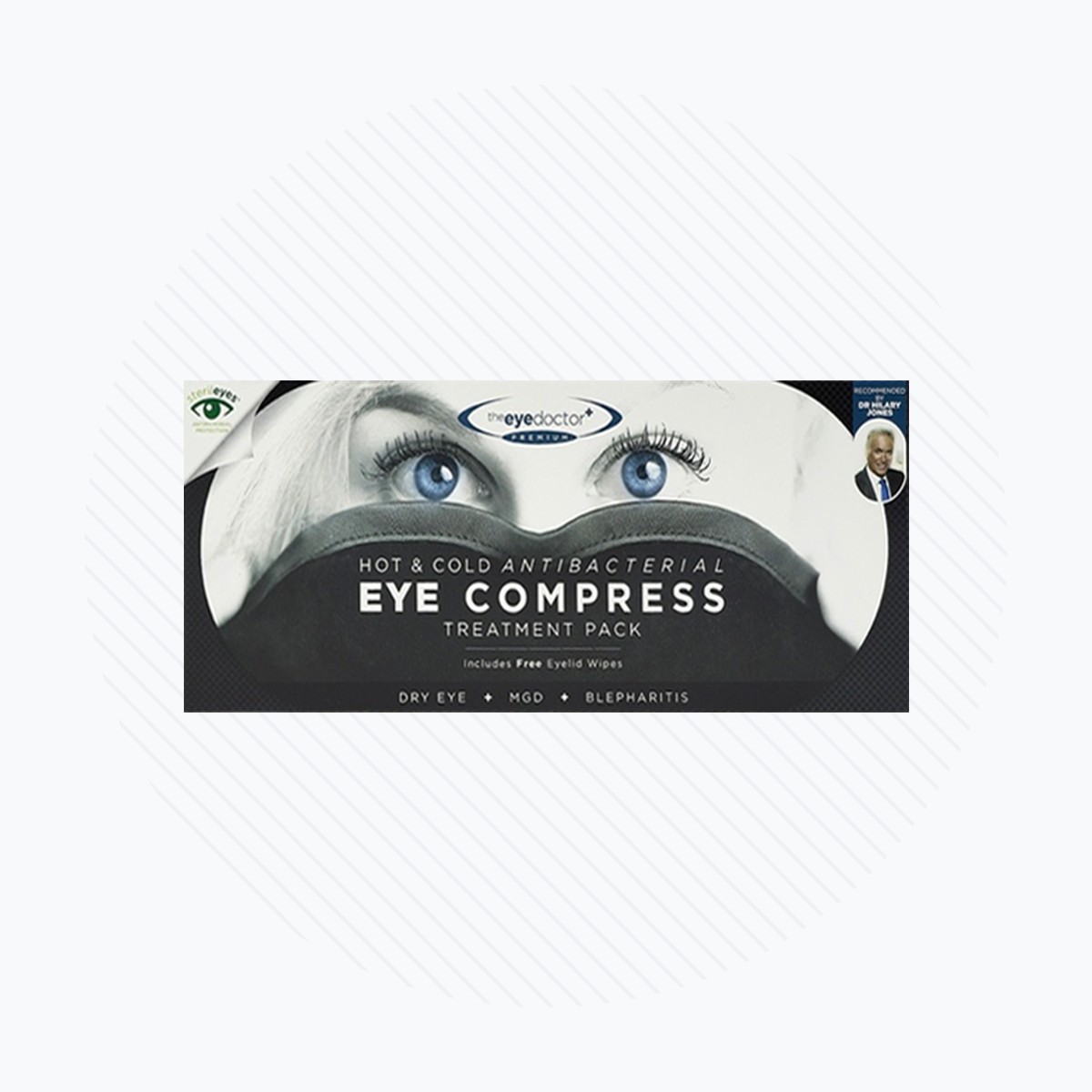 The Eye Doctor Featuring Sterileyes - Antibacterial Hot Eye Compress for Dry Eye, Blepharitis and MGD with a Removable Cover
