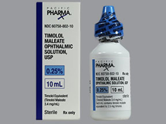 Timolol Maleate Ophthalmic Solution 0.5%, 10mL - Pacific/ Greenstone