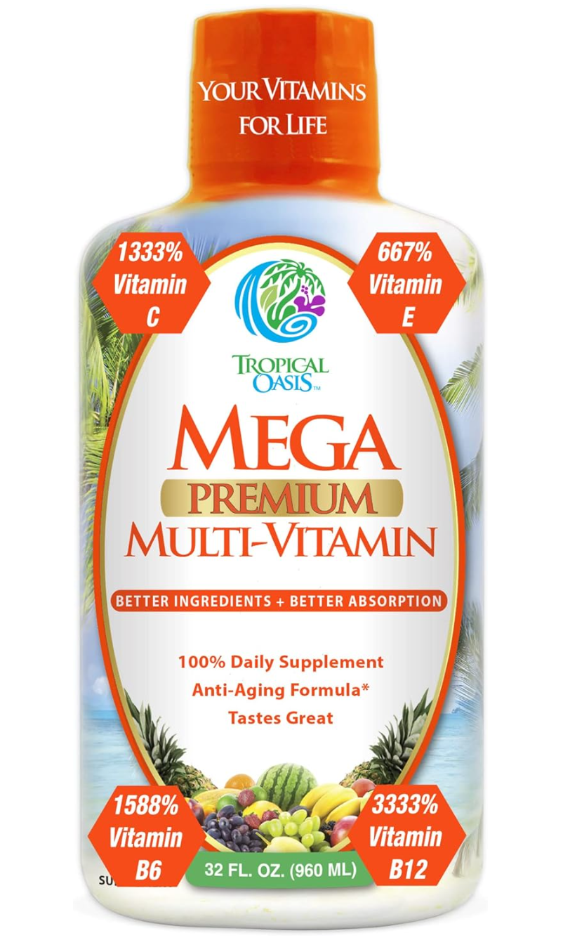 Tropical Oasis Mega Premium Multi-Vitamin Liquid Supplement (32oz.)