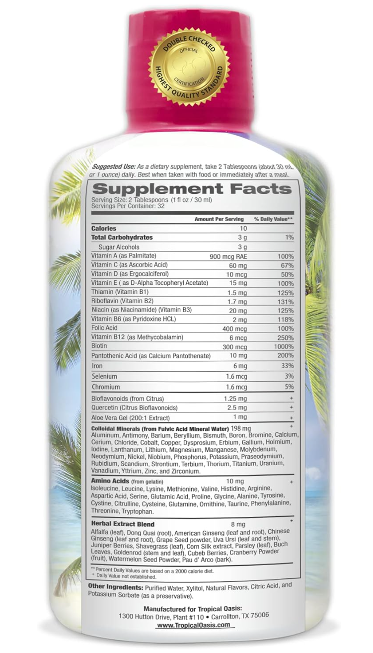 Tropical Oasis Women's Premium Multi-Vitamin Liquid Supplement (32oz.)