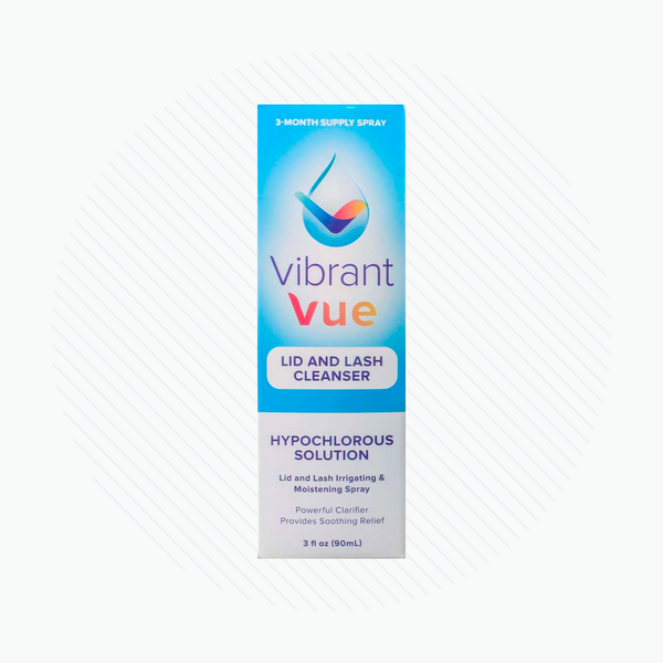 Vibrant Vue Lid and Lash Cleanser, Hypochlorous Solution for Irritated and Dry Eyes (90mL Bottle) 3 Month Supply